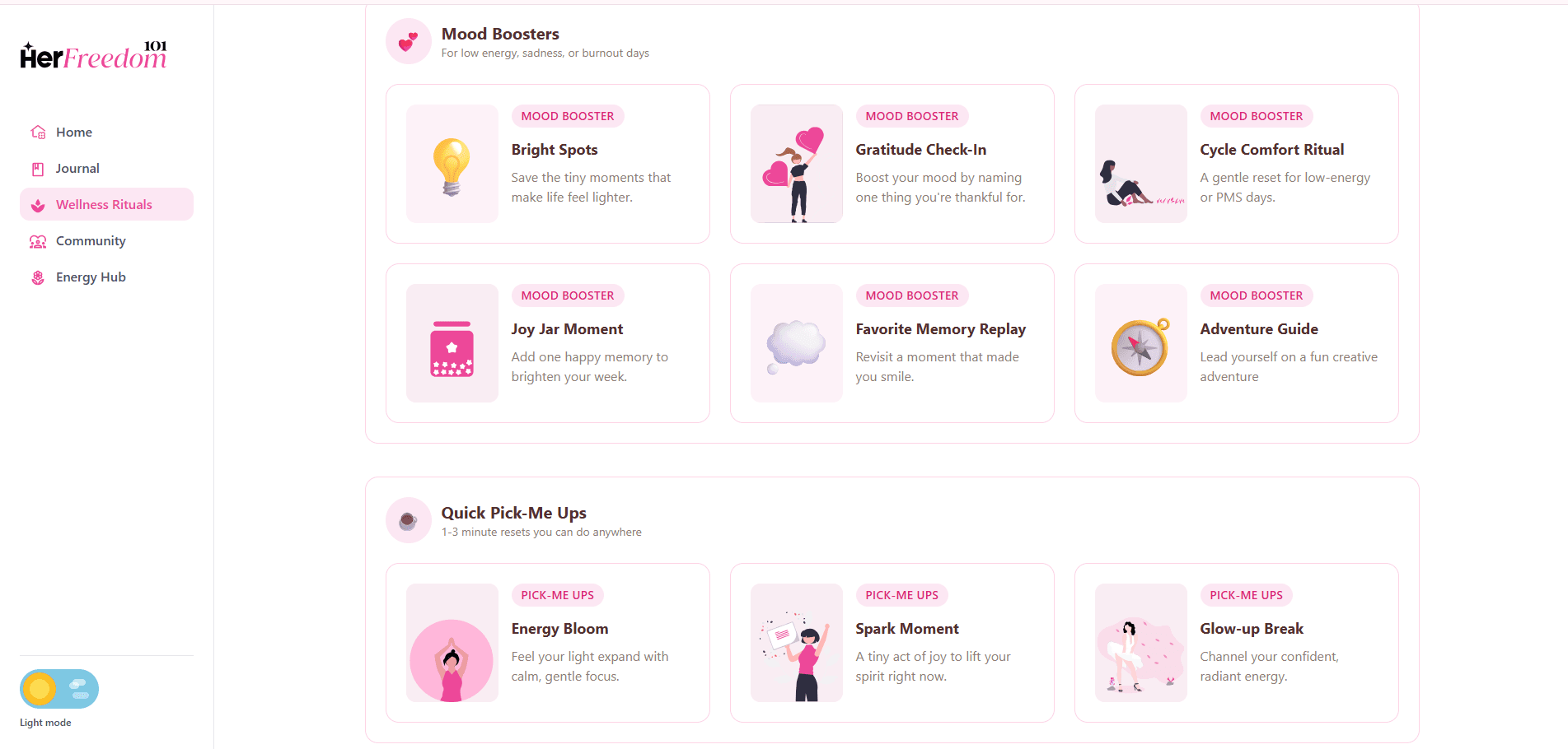 Wellness rituals catalog